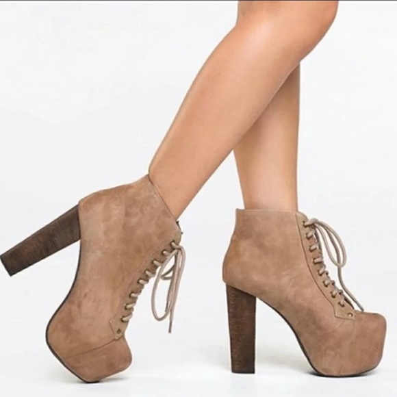 Jeffrey Campbell Tan Platform Shoes - Picture 1 of 10